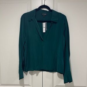J. Crew Teal Long Sleeve Blouse NWT